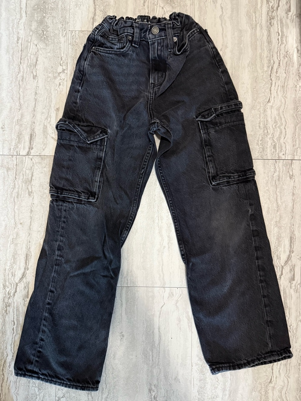 Old Navy Black Kids Cargo Jeans with Utility Pockets